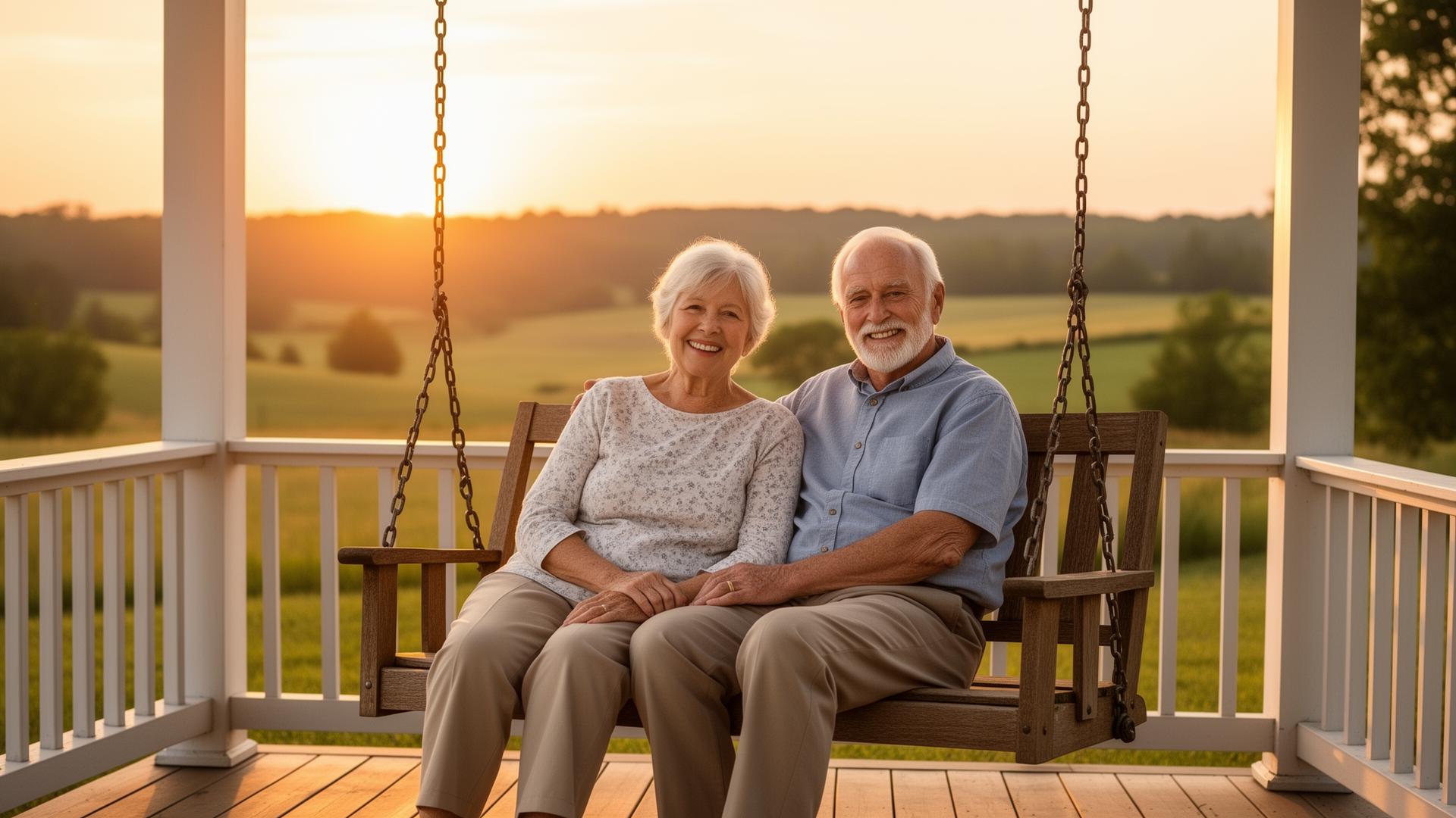 Retired couple enjoying peaceful retirement